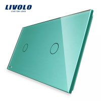 Panel de cristal 1+1 táctiles Livolo EU Standard culoare verde