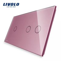 Panel de cristal 1+Doble táctil Livolo EU Standard culoare roz