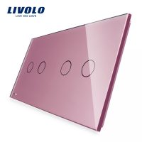 Panel de cristal Doble +Doble táctil Livolo EU Standard culoare roz