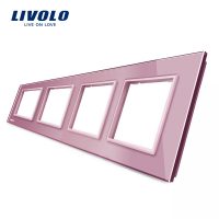 Marco de cristal EU Livolo para 4 elementos de libre montaje culoare roz