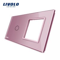 Panel de cristal Livolo para interruptor 1 táctil (simple) + 1 elemento de libre montaje culoare roz
