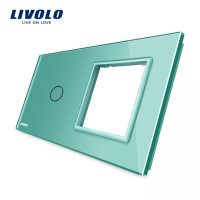 Panel de cristal Livolo para interruptor 1 táctil (simple) + 1 elemento de libre montaje culoare verde
