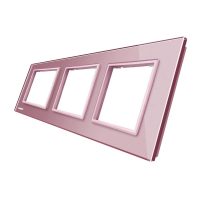Marco de cristal EU Livolo para 3 elementos de libre montaje culoare roz