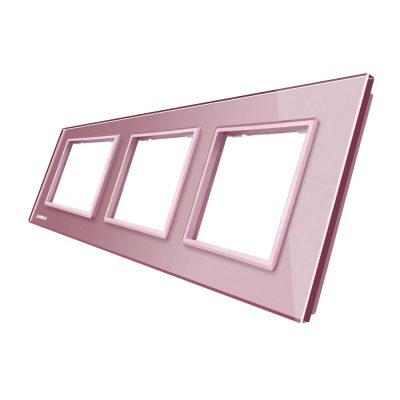 Marco de cristal EU Livolo para 3 elementos de libre montaje culoare roz
