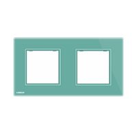 Marco de cristal EU Livolo para 2 elementos de libre montaje culoare verde