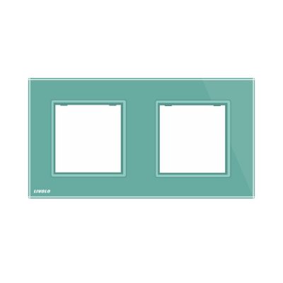 Marco de cristal EU Livolo para 2 elementos de libre montaje culoare verde