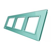 Marco de cristal EU Livolo para 3 elementos de libre montaje culoare verde