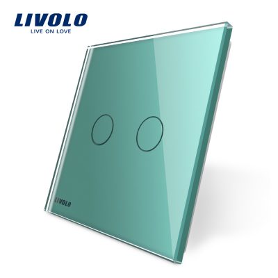 Panel de cristal Doble Livolo EU Standard culoare verde