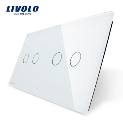 Panel de cristal Doble +Doble táctil Livolo EU Standard