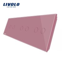 Panel de cristal Doble +Doble + Doble táctil Livolo EU Standard culoare roz