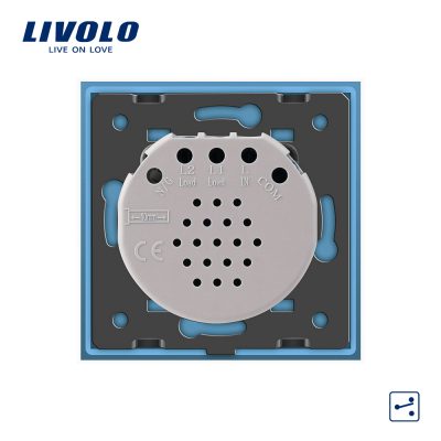 Interruptor tactil de cristal Livolo conmutador 2 vias color gris completo  EU standard