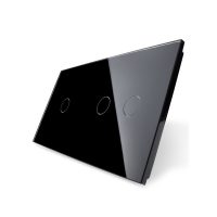 Panel de cristal 1+Doble táctil Livolo EU Standard culoare neagra