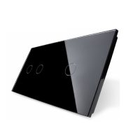 Panel de cristal Doble +1 táctil Livolo EU Standard culoare neagra