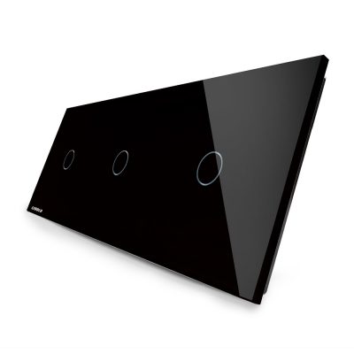 Panel de cristal 1 + 1 +1 táctiles Livolo EU Standard culoare neagra