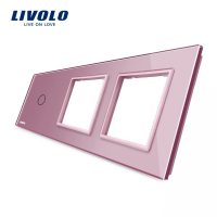 Panel de cristal Livolo EU para interruptor 1 táctil + 2 elementos de libre montaje culoare roz