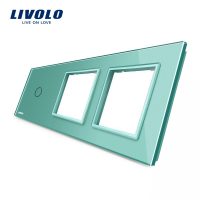 Panel de cristal Livolo EU para interruptor 1 táctil + 2 elementos de libre montaje culoare verde