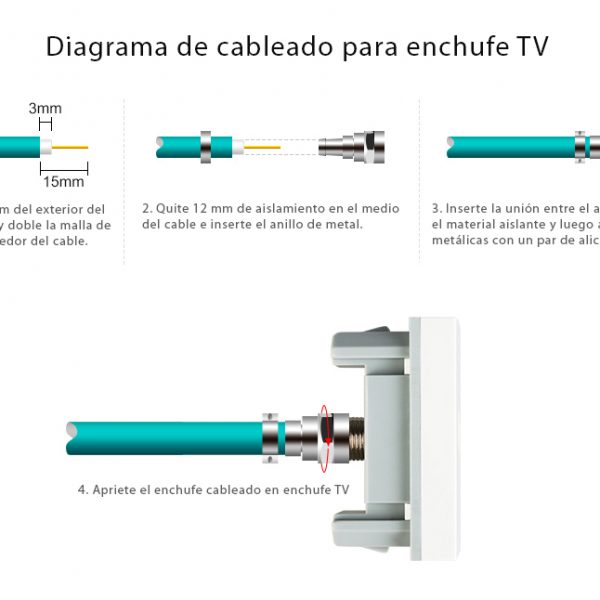 Enchufe triple con marco de cristal 2 enchufe+ TV / Livolo Enchufe triple con marco de cristal 2 enchufe+ TV / Livolo
