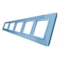 Marco de cristal Livolo para 5 elementos de libre montaje culoare albastra