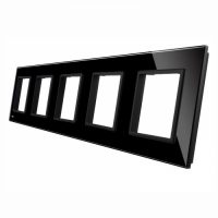 Marco de cristal Livolo para 5 elementos de libre montaje culoare neagra