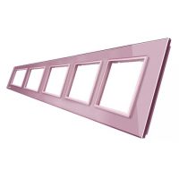 Marco de cristal Livolo para 5 elementos de libre montaje culoare roz