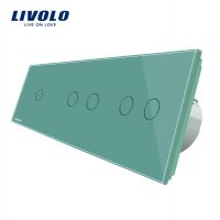 Interruptor táctil simple + doble + doble Livolo de vidrio culoare verde