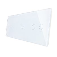Panel de interruptor simple + simple + doble Livolo de vidrio
