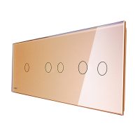 Panel de interruptores simple + doble + doble Livolo de vidrio culoare aurie