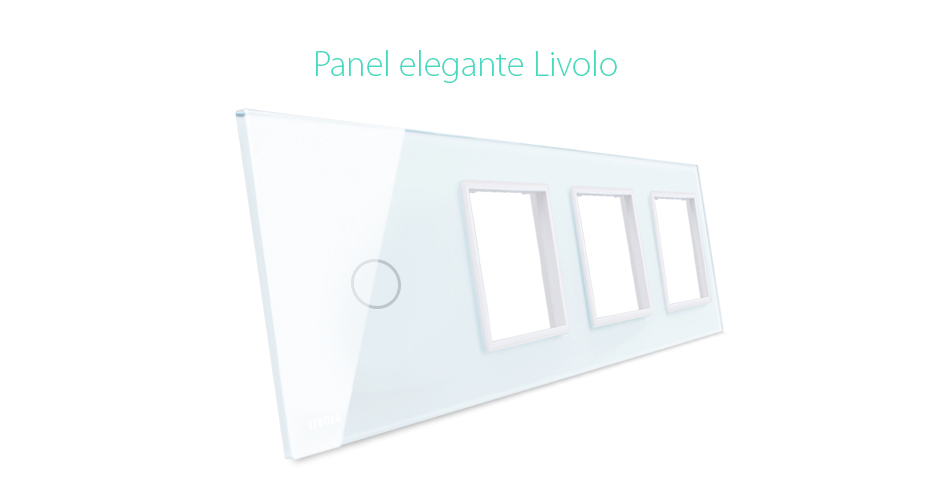 Panel de cristal Livolo EU para 1 interruptor táctil + 3 elementos de libre montaje