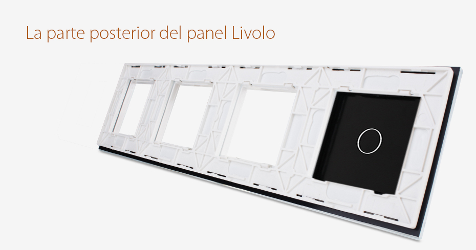 Panel de cristal Livolo EU para 1 interruptor táctil + 3 elementos de libre montaje