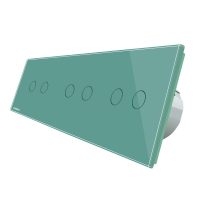 Interruptor táctil inalámbrico doble + doble + doble Livolo de vidrio culoare verde