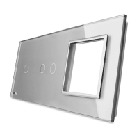 Panel de cristal Livolo para interruptor simple + doble + 1 elemento de libre montaje culoare gri
