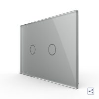Interruptor conmutador doble Livolo de vidrio – estándar italiano culoare gri