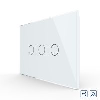 Interruptor conmutador táctil triple inalámbrico Livolo de vidrio – estándar italiano