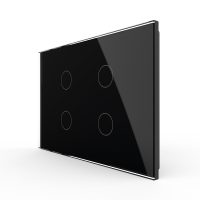 Interruptor táctil cuádruple Livolo de vidrio – estándar italiano culoare neagra