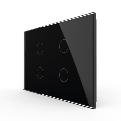 Interruptor táctil cuádruple Livolo de vidrio – estándar italiano culoare neagra