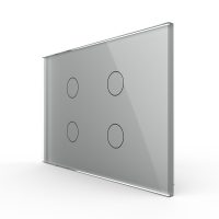Interruptor táctil cuádruple Livolo de vidrio – estándar italiano culoare gri