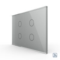 Interruptor táctil cuádruple inalámbrico Livolo de vidrio – estándar italiano culoare gri
