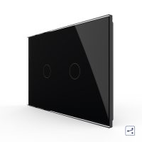 Interruptor conmutador doble Livolo de vidrio – estándar italiano culoare neagra