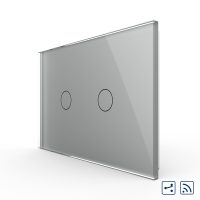 Interruptor conmutador táctil doble inalámbrico Livolo de vidrio – estándar italiano culoare gri