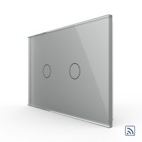Interruptor táctil doble inalámbrico Livolo de vidrio – estándar italiano culoare gri