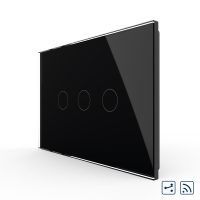 Interruptor conmutador táctil triple inalámbrico Livolo de vidrio – estándar italiano culoare neagra