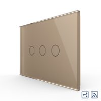 Interruptor conmutador táctil triple inalámbrico Livolo de vidrio – estándar italiano culoare aurie