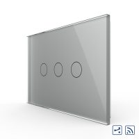 Interruptor conmutador táctil triple inalámbrico Livolo de vidrio – estándar italiano culoare gri