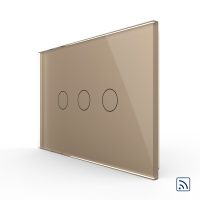 Interruptor táctil triple inalámbrico Livolo de vidrio – estándar italiano culoare aurie