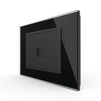 Enchufe de internet Livolo con marco de vidrio – estándar italiano culoare neagra