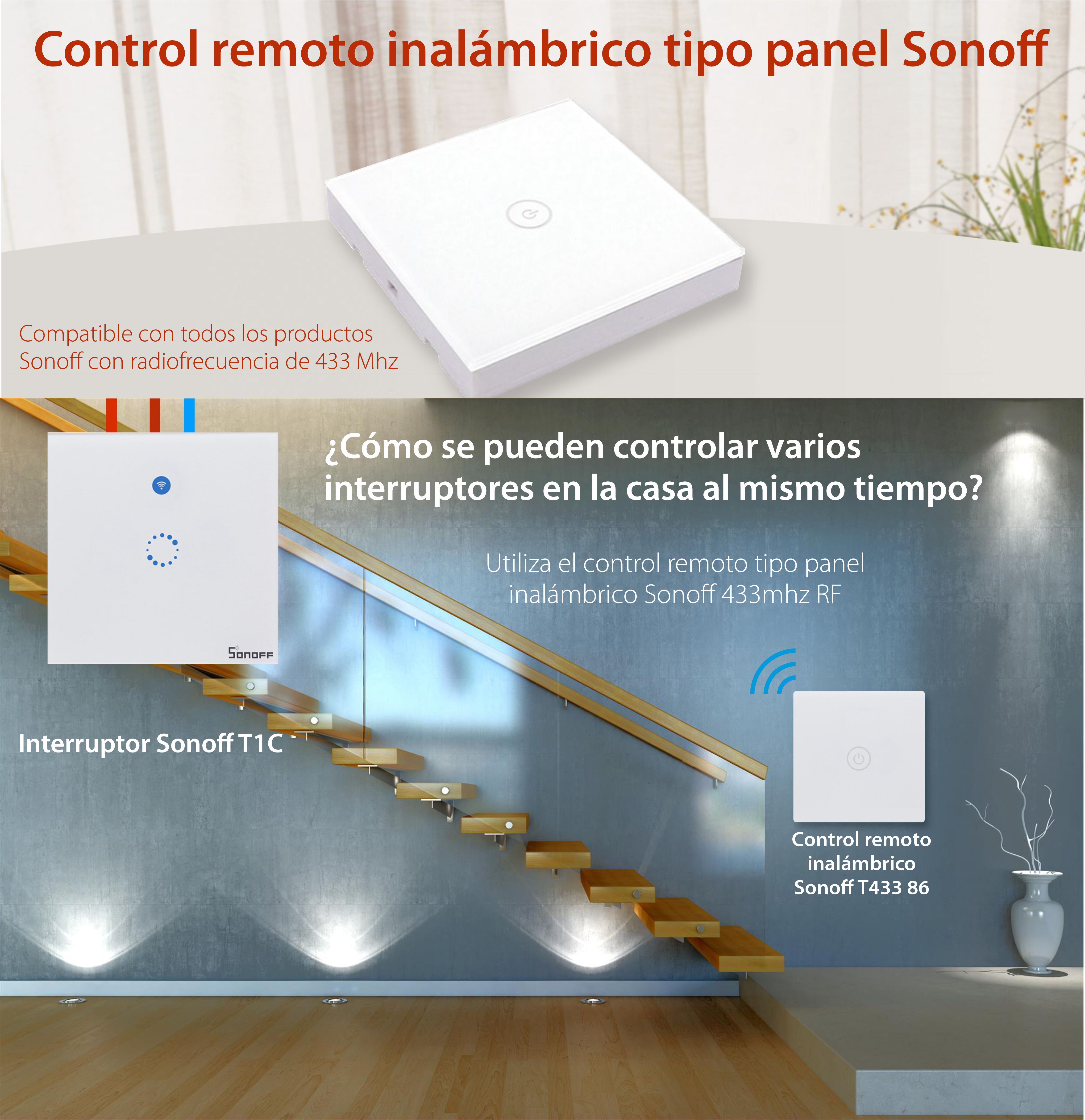Sonoff IM171214001 Control Remoto táctil de vidrio