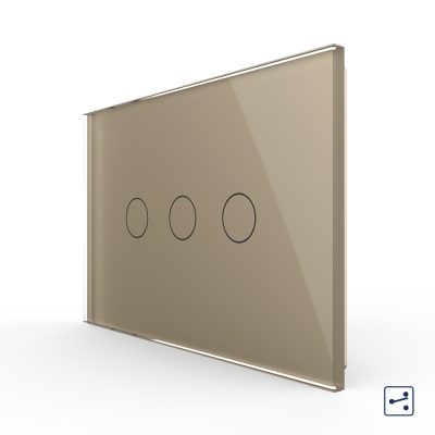 Interruptor conmutador triple táctil Livolo de vidrio – estándar italiano culoare aurie
