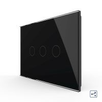 Interruptor conmutador triple táctil Livolo de vidrio – estándar italiano culoare neagra