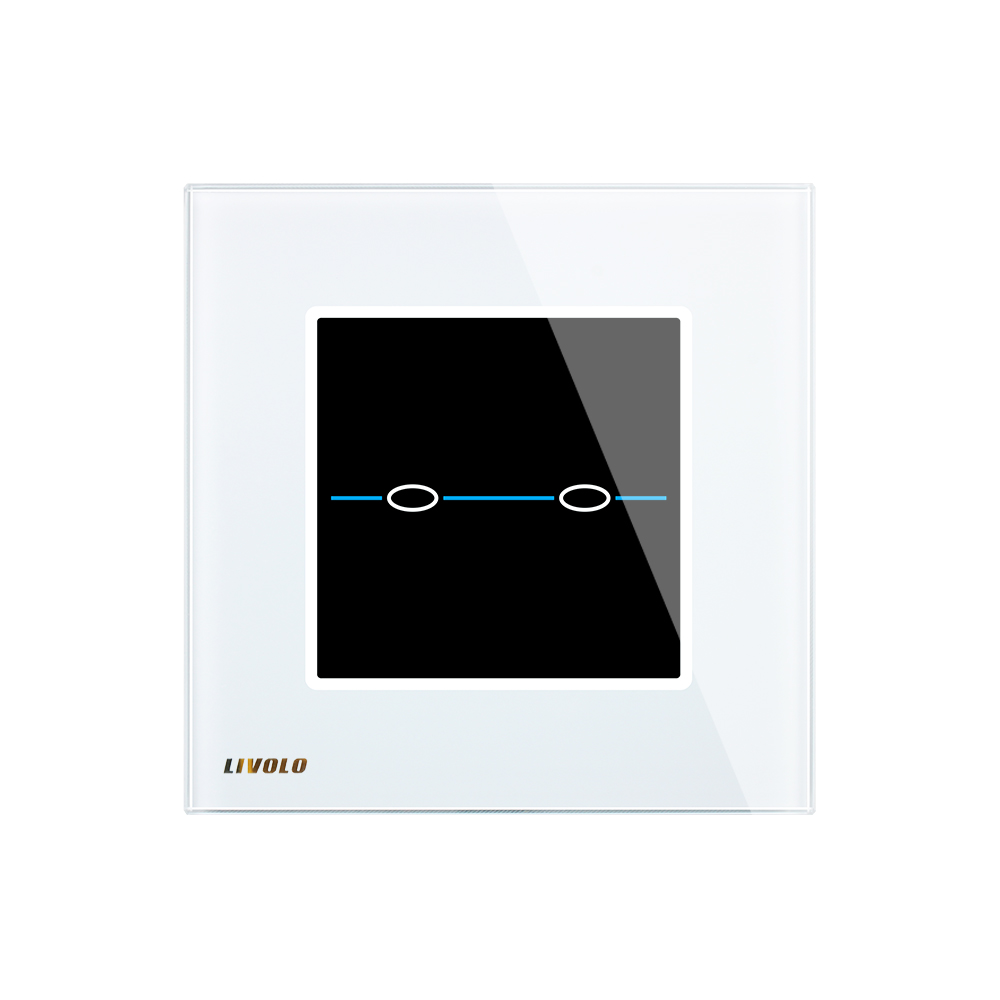 Interruptor táctil doble Livolo de vidrio – Serie R