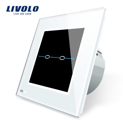 Panel de interruptores doble táctil Livolo de vidrio – Serie R